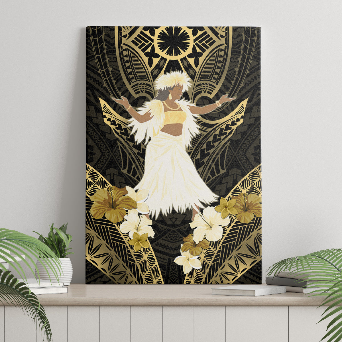 Niue Women's Day Canvas Wall Art With Polynesian Pattern LT05 - Polynesian Pride
