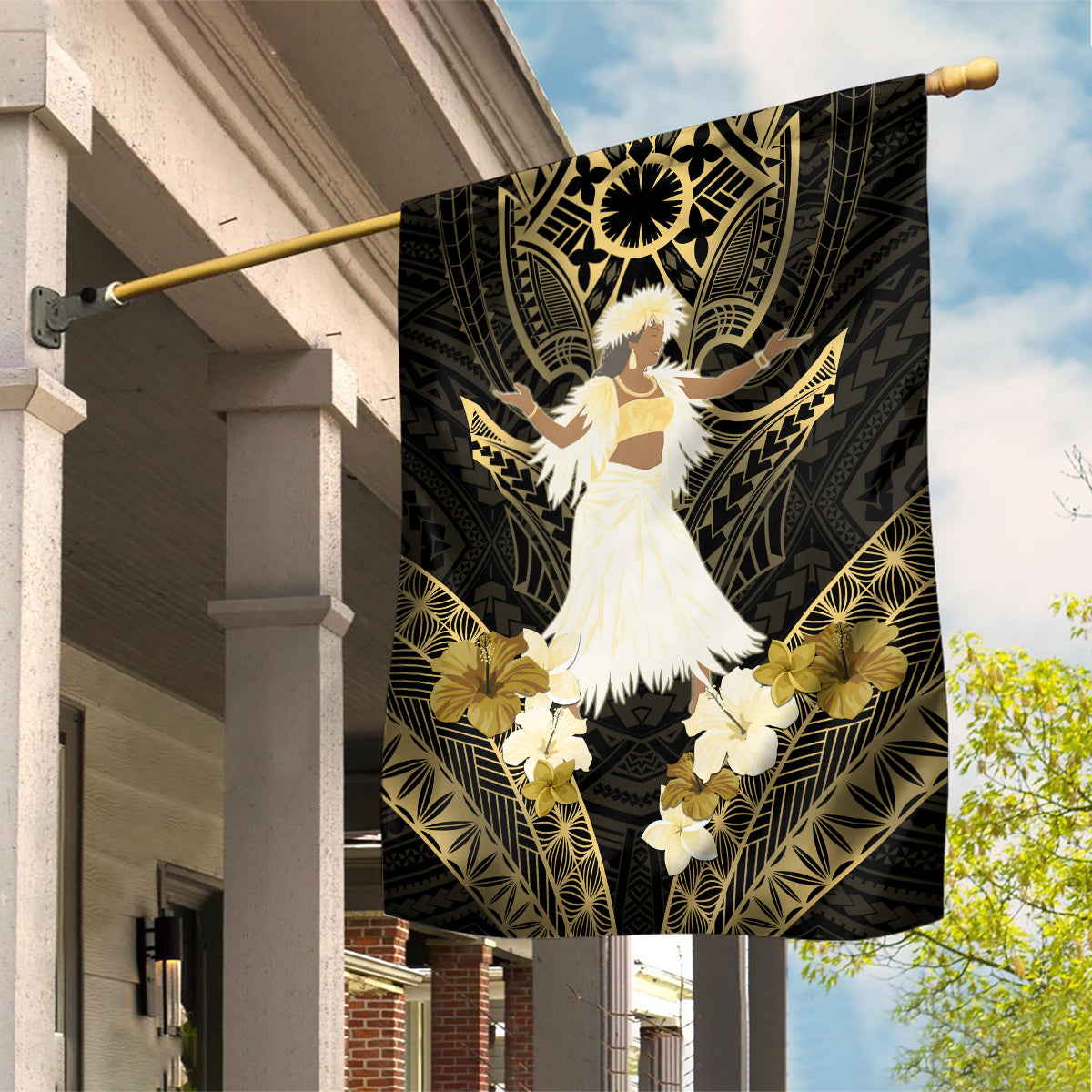Niue Women's Day Garden Flag With Polynesian Pattern LT05 House Flag Gold - Polynesian Pride