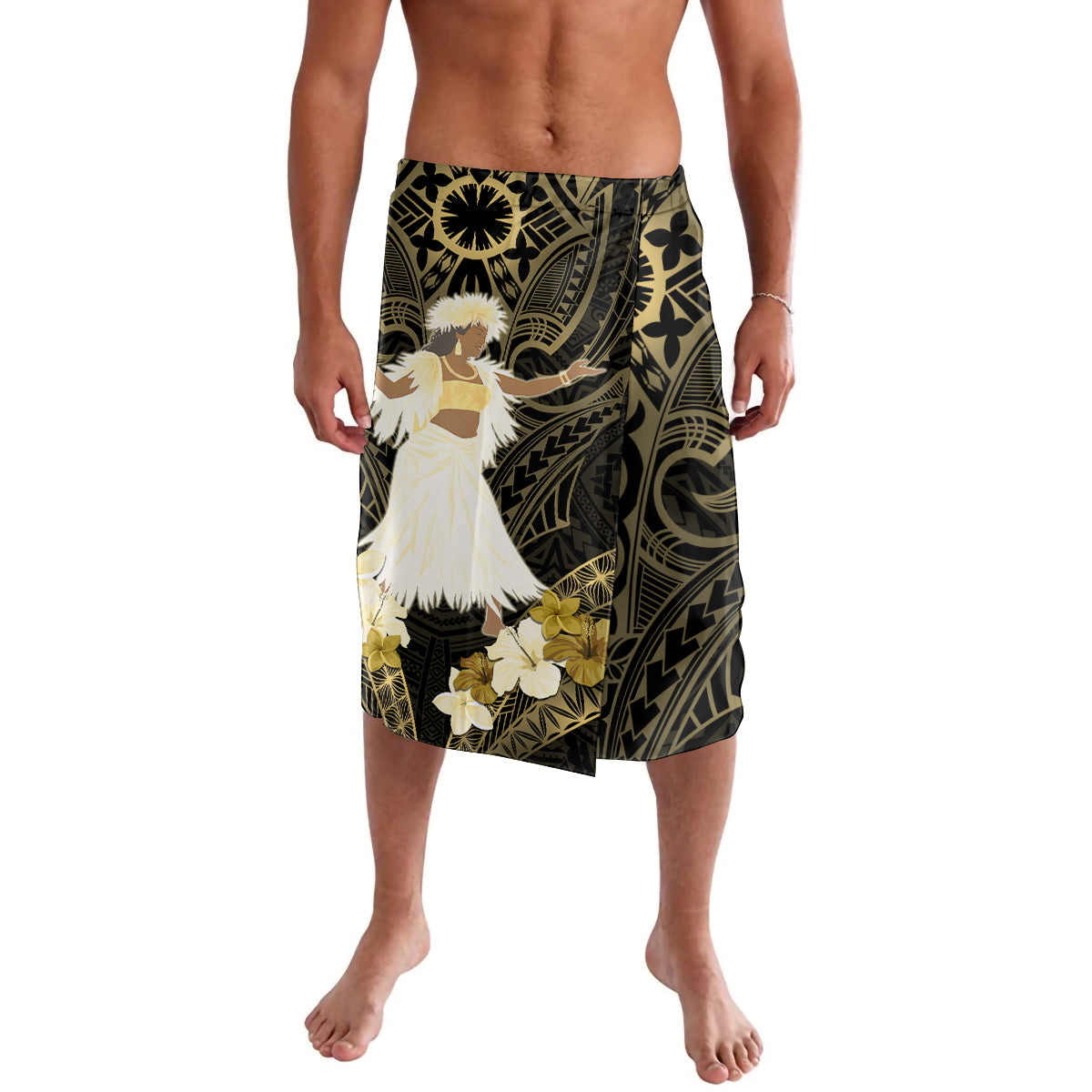 Niue Women's Day Lavalava With Polynesian Pattern LT05 Gold - Polynesian Pride