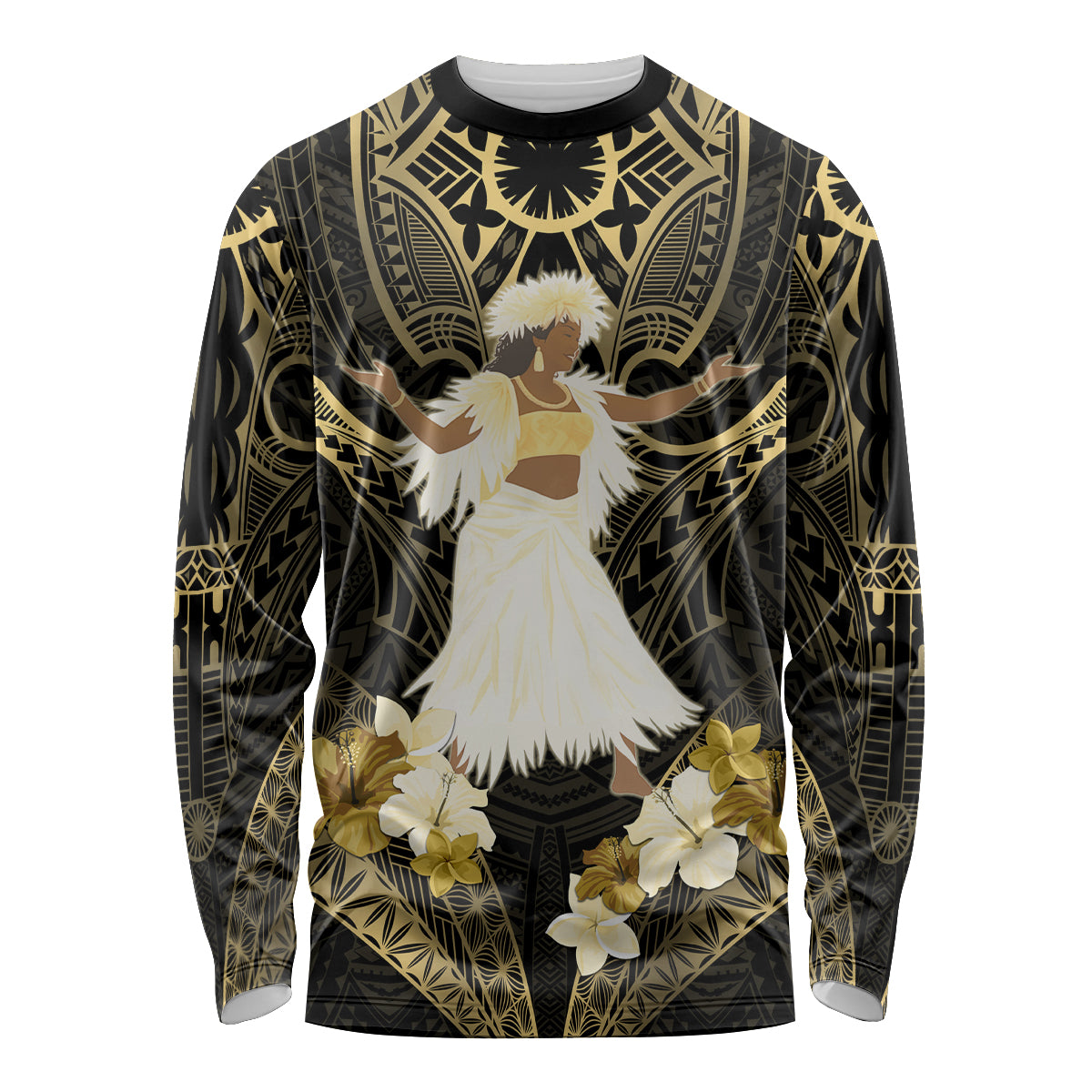 Niue Women's Day Long Sleeve Shirt With Polynesian Pattern LT05 Unisex Gold - Polynesian Pride