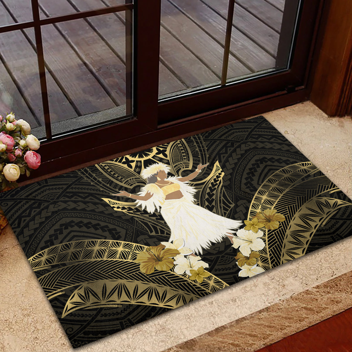 Niue Women's Day Rubber Doormat With Polynesian Pattern LT05 - Polynesian Pride