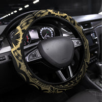 Niue Women's Day Steering Wheel Cover With Polynesian Pattern LT05 Universal Fit Gold - Polynesian Pride