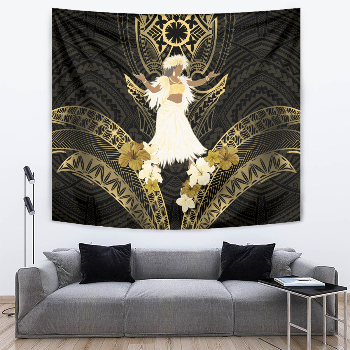 Niue Women's Day Tapestry With Polynesian Pattern LT05 Gold - Polynesian Pride