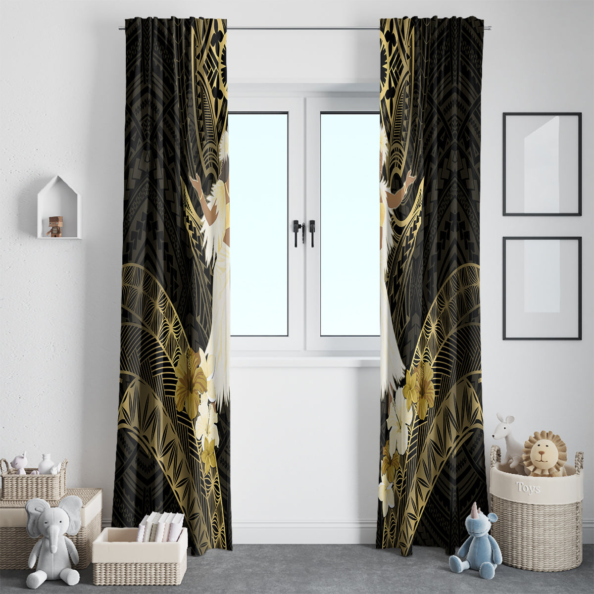 Niue Women's Day Window Curtain With Polynesian Pattern LT05 - Polynesian Pride