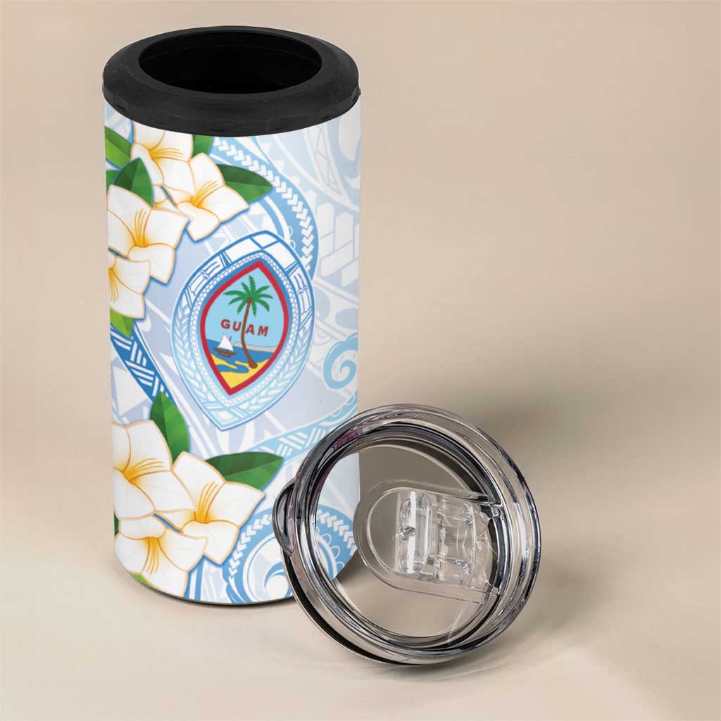 Guam Chamorro 4 in 1 Can Cooler Tumbler Guasali Flowers Curves Style