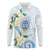 Guam Chamorro Long Sleeve Polo Shirt Guasali Flowers Curves Style