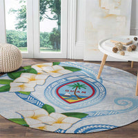 Guam Chamorro Round Carpet Guasali Flowers Curves Style