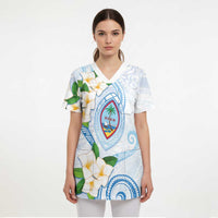 Guam Chamorro Scrub Top Guasali Flowers Curves Style LT05 - Polynesian Pride