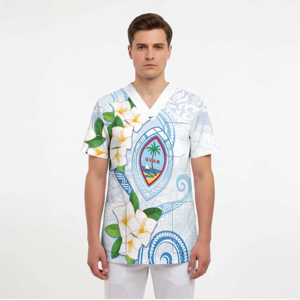 Guam Chamorro Scrub Top Guasali Flowers Curves Style LT05 - Polynesian Pride