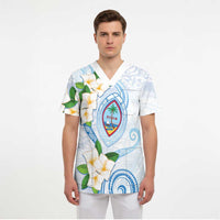 Guam Chamorro Scrub Top Guasali Flowers Curves Style LT05 - Polynesian Pride