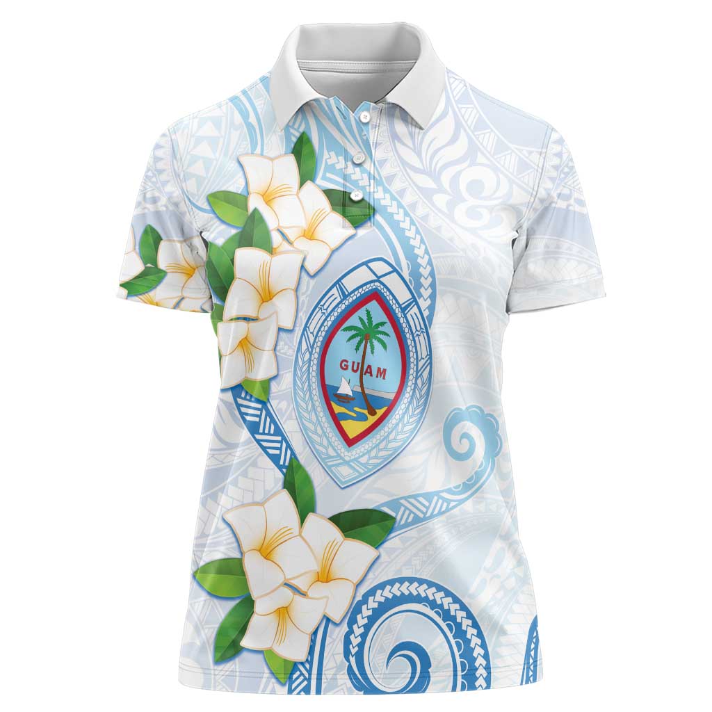 Guam Chamorro Women Polo Shirt Guasali Flowers Curves Style