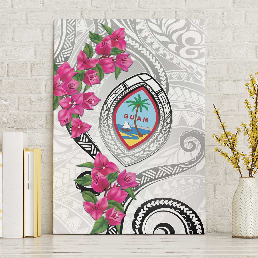 Guam Chamorro Canvas Wall Art Curves Polynesian Tattoo Mix Bougainvillea