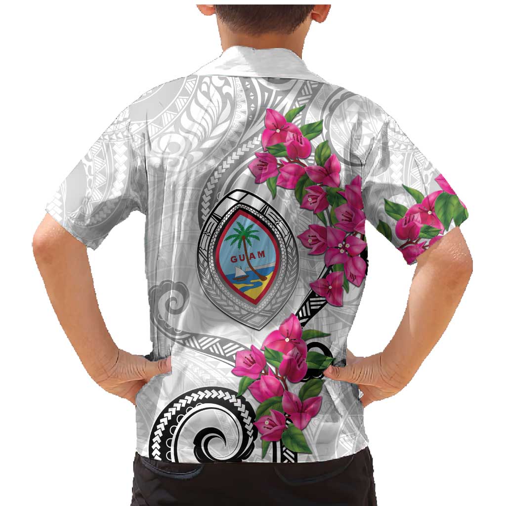 Guam Chamorro Family Matching Mermaid Dress and Hawaiian Shirt Curves Polynesian Tattoo Mix Bougainvillea