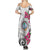 Guam Chamorro Family Matching Summer Maxi Dress and Hawaiian Shirt Curves Polynesian Tattoo Mix Bougainvillea