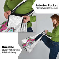 Guam Chamorro Grocery Bag Curves Polynesian Tattoo Mix Bougainvillea