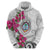 Guam Chamorro Hoodie Curves Polynesian Tattoo Mix Bougainvillea