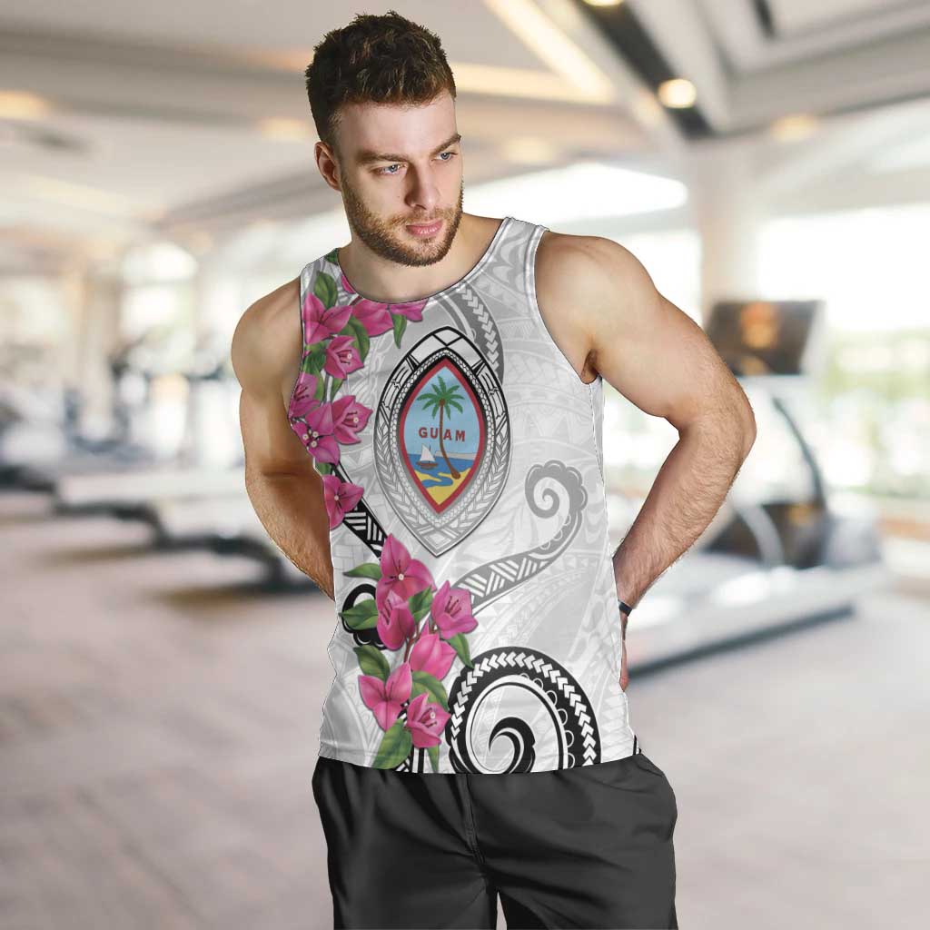 Guam Chamorro Men Tank Top Curves Polynesian Tattoo Mix Bougainvillea