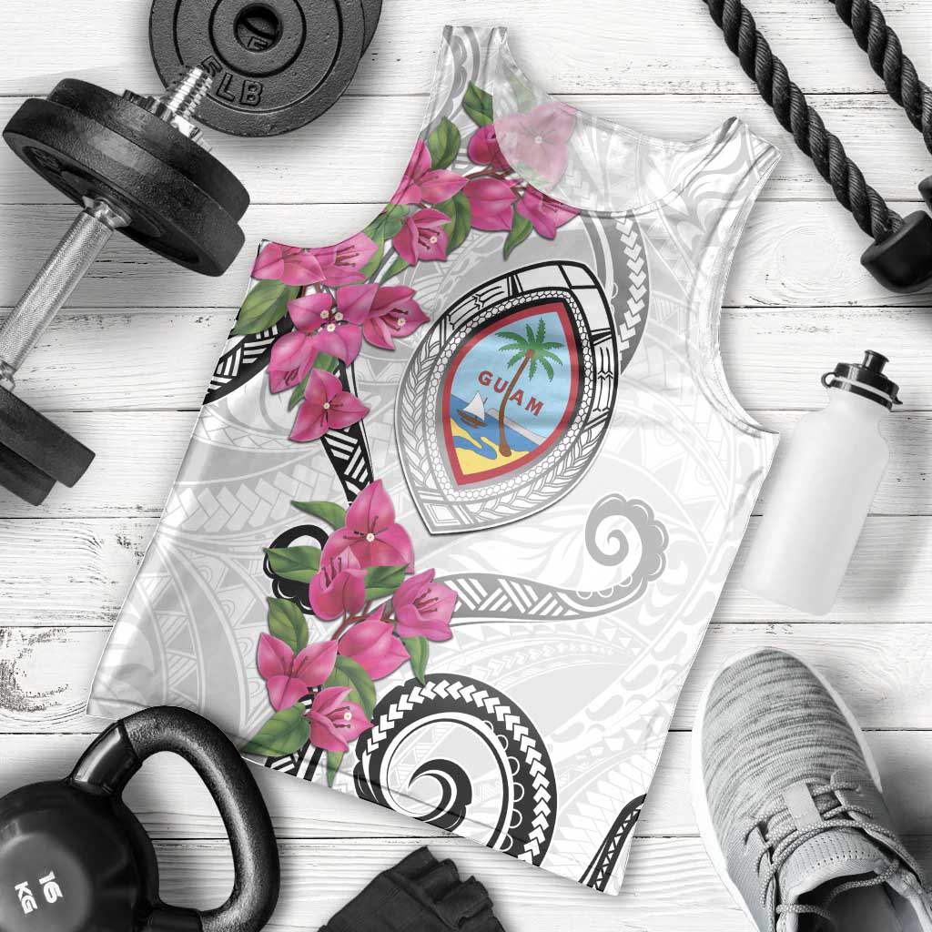 Guam Chamorro Men Tank Top Curves Polynesian Tattoo Mix Bougainvillea