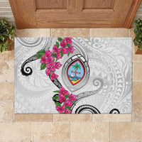 Guam Chamorro Rubber Doormat Curves Polynesian Tattoo Mix Bougainvillea