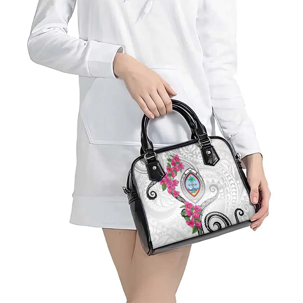 Guam Chamorro Shoulder Handbag Curves Polynesian Tattoo Mix Bougainvillea