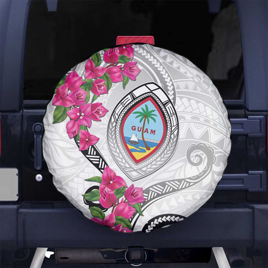 Guam Chamorro Spare Tire Cover Curves Polynesian Tattoo Mix Bougainvillea