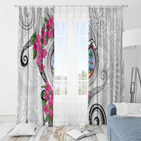 Guam Chamorro Window Curtain Curves Polynesian Tattoo Mix Bougainvillea