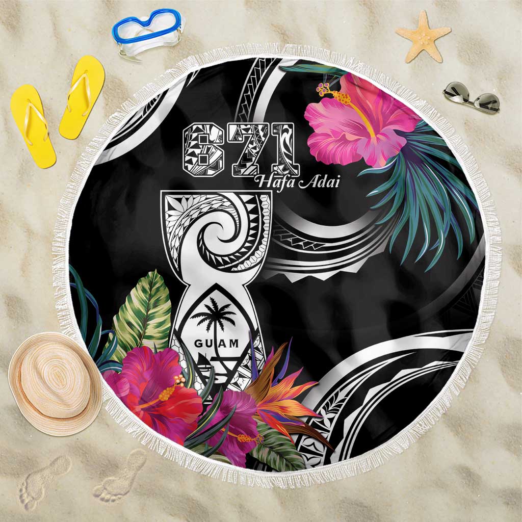 Hafa Adai Guam Beach Blanket Polynesian Tattoo Tropical Flowers