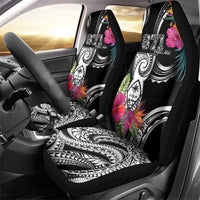 Hafa Adai Guam Car Seat Cover Polynesian Tattoo Tropical Flowers
