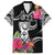 Hafa Adai Guam Family Matching Off Shoulder Maxi Dress and Hawaiian Shirt Polynesian Tattoo Tropical Flowers