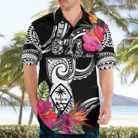 Hafa Adai Guam Hawaiian Shirt Polynesian Tattoo Tropical Flowers