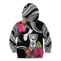 Hafa Adai Guam Kid Hoodie Polynesian Tattoo Tropical Flowers