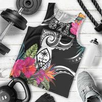 Hafa Adai Guam Men Tank Top Polynesian Tattoo Tropical Flowers