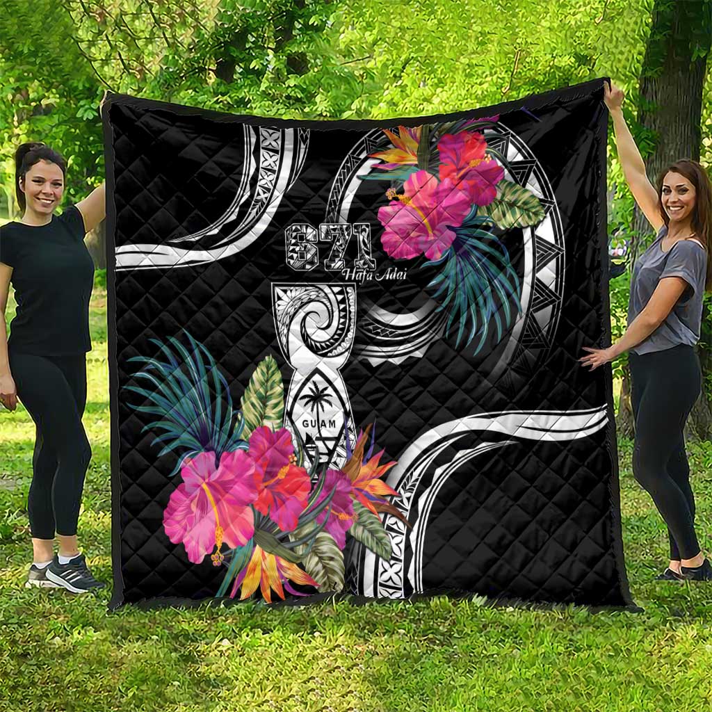 Hafa Adai Guam Quilt Polynesian Tattoo Tropical Flowers