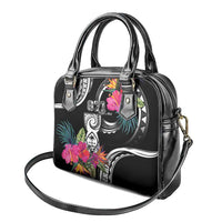 Hafa Adai Guam Shoulder Handbag Polynesian Tattoo Tropical Flowers