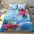 Hafa Adai Guam Bedding Set Tropical Flowers Blue Gradient