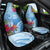 Hafa Adai Guam Car Seat Cover Tropical Flowers Blue Gradient