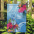 Hafa Adai Guam Garden Flag Tropical Flowers Blue Gradient