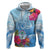 Hafa Adai Guam Hoodie Tropical Flowers Blue Gradient