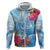 Hafa Adai Guam Hoodie Tropical Flowers Blue Gradient