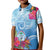 Hafa Adai Guam Kid Polo Shirt Tropical Flowers Blue Gradient