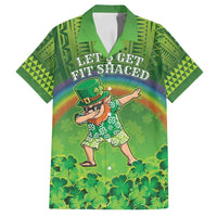 Personalised Hawaii Saint Patrick's Day Family Matching Off Shoulder Maxi Dress and Hawaiian Shirt Let's Get Fit Shaced