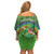 Personalised Hawaii Saint Patrick's Day Family Matching Off Shoulder Short Dress and Hawaiian Shirt Let's Get Fit Shaced