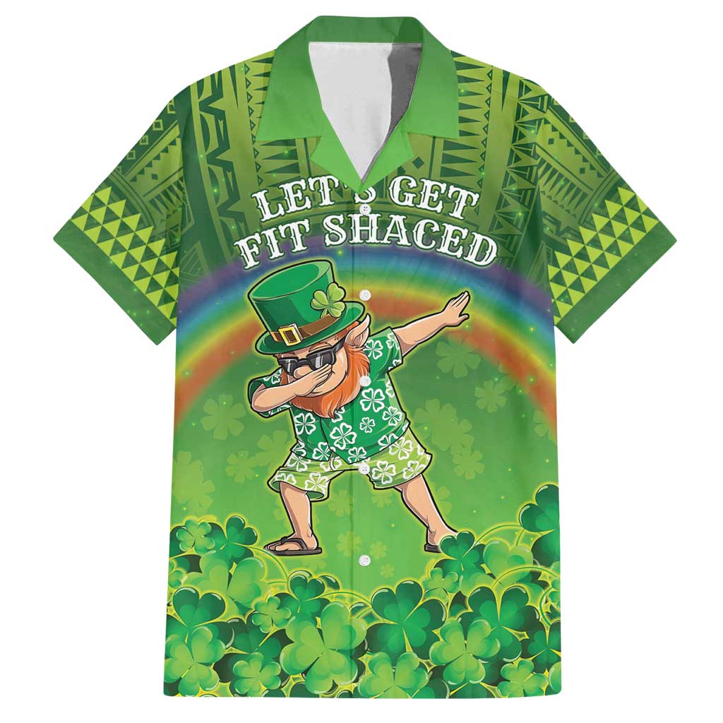 Personalised Hawaii Saint Patrick's Day Family Matching Puletasi and Hawaiian Shirt Let's Get Fit Shaced