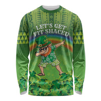 Personalised Hawaii Saint Patrick's Day Long Sleeve Shirt Let's Get Fit Shaced LT05 Unisex Green - Polynesian Pride