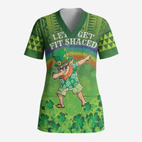 Personalised Hawaii Saint Patrick's Day Scrub Top Let's Get Fit Shaced - Polynesian Pride