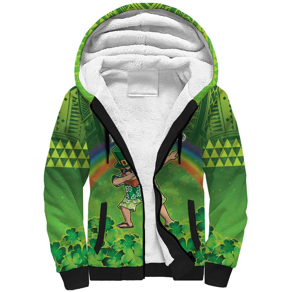 Personalised Hawaii Saint Patrick's Day Sherpa Hoodie Let's Get Fit Shaced LT05 Unisex Green - Polynesian Pride