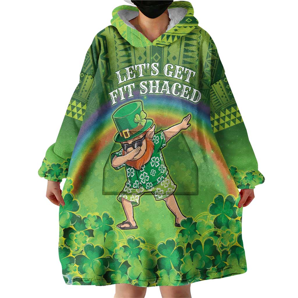 Personalised Hawaii Saint Patrick's Day Wearable Blanket Hoodie Let's Get Fit Shaced LT05 - Polynesian Pride