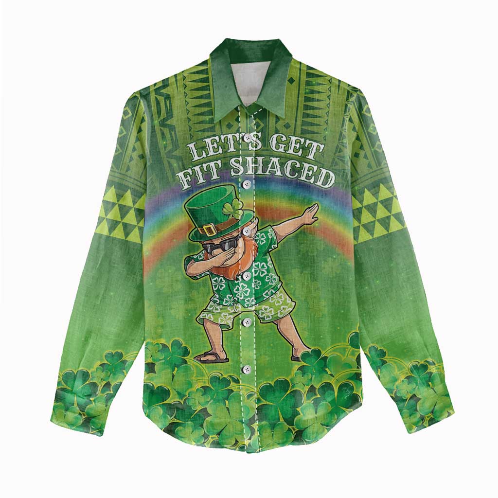Personalised Hawaii Saint Patrick's Day Women Casual Shirt Let's Get Fit Shaced