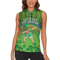 Personalised Hawaii Saint Patrick's Day Women Sleeveless Polo Shirt Let's Get Fit Shaced