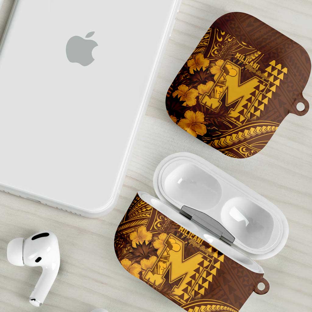 Hawaii Mililani High School AirPods Case Tribal Tattoo With Hibiscus Flowers LT05 - Polynesian Pride